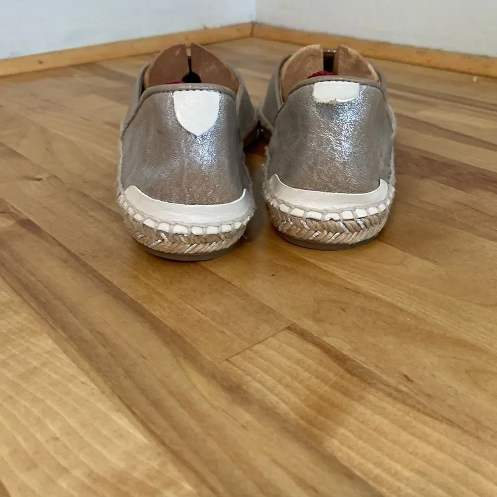 Rag & Bone Taupe Shimmer Slip On Jute Espadrille Shoes Size EU 39/ US 9